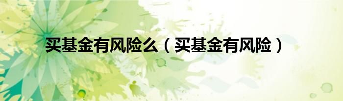 买基金有风险么（买基金有风险）