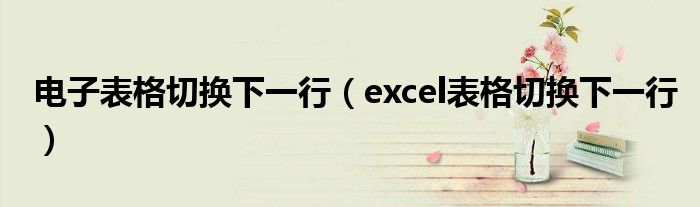 电子表格切换下一行（excel表格切换下一行）