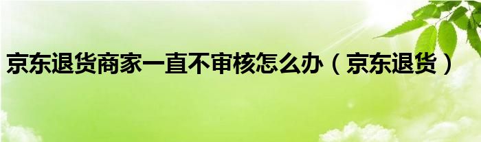 京东退货商家一直不审核怎么办（京东退货）