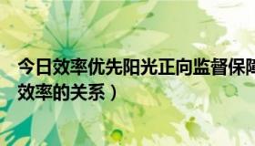 今日效率优先阳光正向监督保障的理解（如何让理解公平与效率的关系）