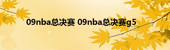 09nba总决赛 09nba总决赛g5