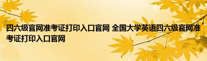 四六级官网准考证打印入口官网 全国大学英语四六级官网准考证打印入口官网