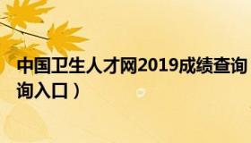 中国卫生人才网2019成绩查询 中国卫生人才网2019成绩查询入口）