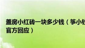 盖房小红砖一块多少钱（筝小钱：居民自建房红砖一捏就碎官方回应）