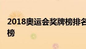 2018奥运会奖牌榜排名 今年奥运会奖牌排行榜