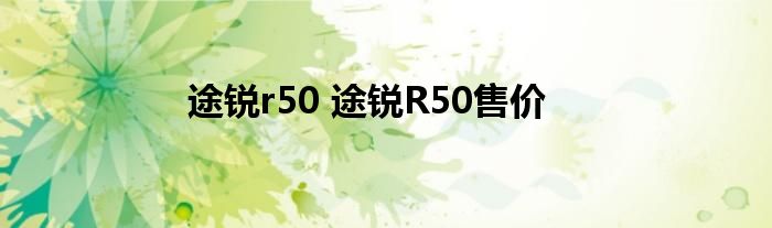 途锐r50 途锐R50售价