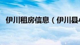 伊川租房信息（伊川县小区租房最新消息）