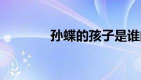 孙蝶的孩子是谁的 孙蝶结局