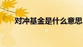 对冲基金是什么意思 什么叫对冲基金