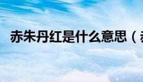 赤朱丹红是什么意思（赤朱丹彤的意思是）