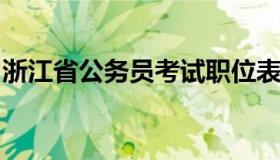 浙江省公务员考试职位表（浙江省公务员岗位
