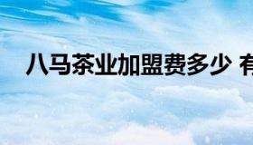 八马茶业加盟费多少 有茶加盟费多少钱）