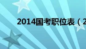 2014国考职位表（2012年国考职位