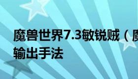 魔兽世界7.3敏锐贼（魔兽世界正式服敏锐贼输出手法
