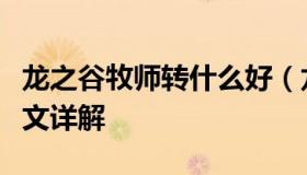 龙之谷牧师转什么好（龙之谷端游牧师加点图文详解