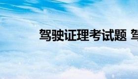驾驶证理考试题 驾照理考题目）