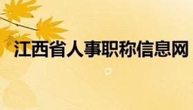 江西省人事职称信息网（江西人事信息网）