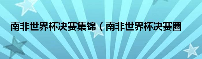 南非世界杯决赛集锦（南非世界杯决赛圈