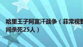 哈里王子阿富汗战争（菲常视野：哈里王子承认在阿富汗期间杀死25人）