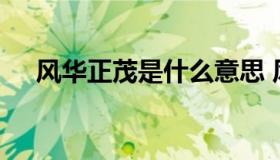 风华正茂是什么意思 风华正茂是啥意思
