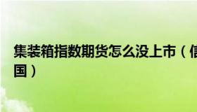 集装箱指数期货怎么没上市（信达期货：集装箱溢出流入中国）