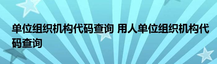 全国组织机构代码证信息核查_全国组织代码机构中心官网_全国组织机构代码查询入口