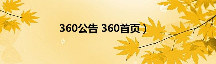 360公告 360首页）