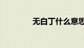 无白丁什么意思（无白丁）