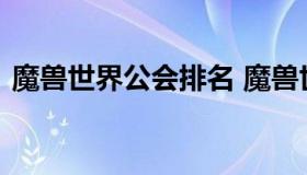 魔兽世界公会排名 魔兽世界公会排名怎么看