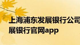 上海浦东发展银行公司网上银行 上海浦东发展银行官网app