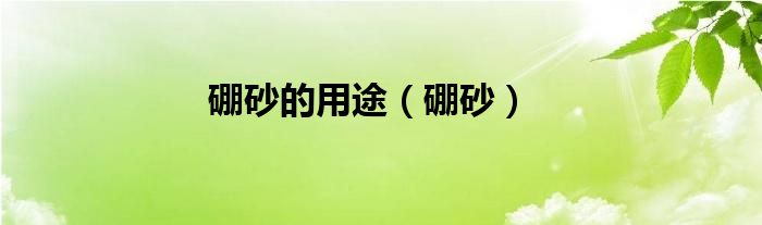 硼砂的用途（硼砂的作用及使用方法）