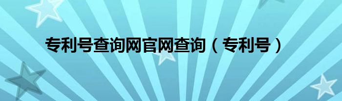 国家知识产权局专利网官网（专利申请查询官网入口）