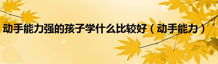 动手能力很强的孩子往哪方面培养（动手能力强的孩子学什么比较好）