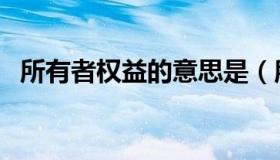 所有者权益的意思是（所有者权益的意思）