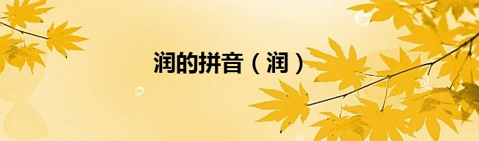 润拼音是什么样的（润的拼音怎样拼）