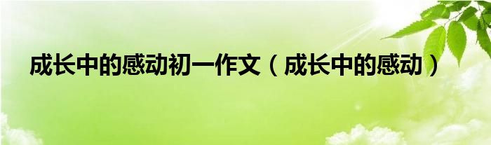 成长的感动初一作文750字左右（成长中的感动初一作文400字）