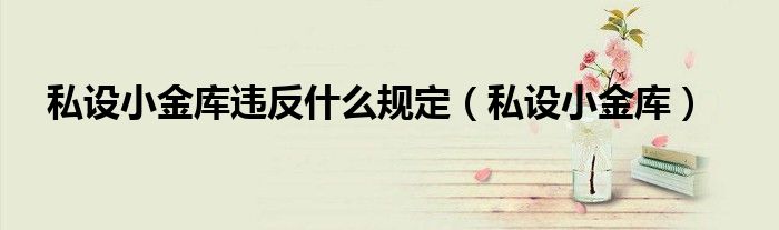 私设小金库违反了什么法律（私设小金库违反什么规则）
