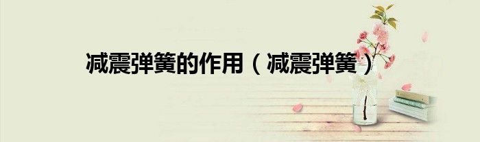 减震弹簧安装方法（减震弹簧怎么选型）