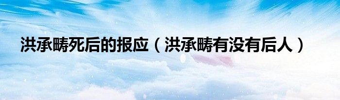 洪承畴被骂（洪承畴死后很惨）