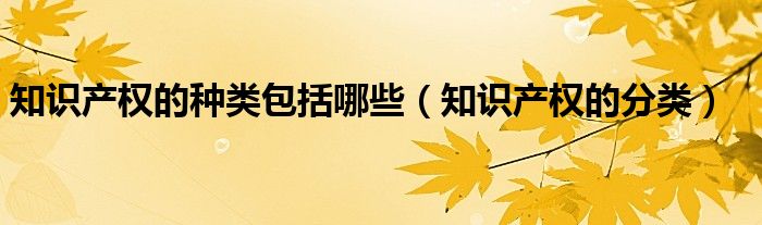 知识产权有几种（知识产权类型包括）