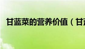 甘蓝菜的营养价值（甘蓝菜功效好和营养）
