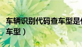 车辆识别代码查车型是什么（车辆识别代码查车型）