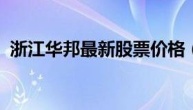 浙江华邦最新股票价格（华邦制药股票行情