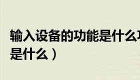 输入设备的功能是什么功能（输入设备的功能是什么）