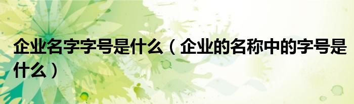 企业名称和企业简称（企业名称和企业字号有何区别）