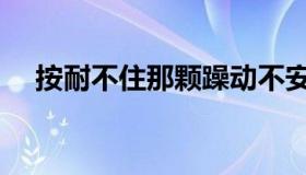 按耐不住那颗躁动不安的心（按耐不住）