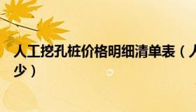 人工挖孔桩价格明细清单表（人工挖孔桩综合单价大概是多少）