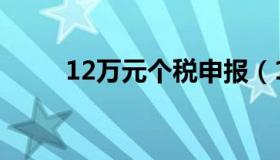 12万元个税申报（12万个税申报）
