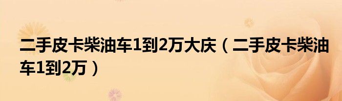 二手皮卡柴油车1到2万迪尔（二手皮卡柴油车1到2万大庆）