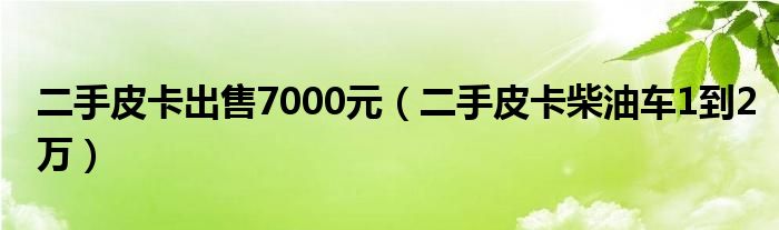 急卖二手皮卡车1万2万（一万以内9成新二手车）